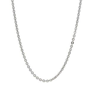 White Gold Flat Cable Chain Necklace 18 1/4" - 14k